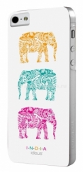 Пластиковый чехол-накладка для iPhone 5 / 5S India Hard Elephants, цвет White (COINDIP5ELW)