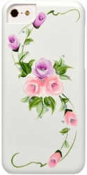 Пластиковый чехол-накладка для iPhone 5C iCover Vintage Rose, цвет White/Purple (IPM-HP/W-VR/PP)