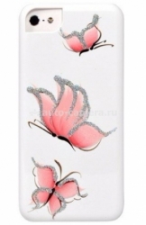 Пластиковый чехол-накладка для iPhone 6 iCover HP Pure Butterfly, цвет White / Pink (IP6/4.7-HP/W-PB/P)