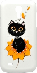 Пластиковый чехол-накладка для Samsung Galaxy S4Mini (i9190) iCover Cats Hand printing, цвет white (GS4M-HP/W-C07)