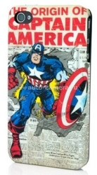 Полиуретановый чехол на заднюю крышку iPhone 4 и 4S Marvel Captain America (IP-1410)