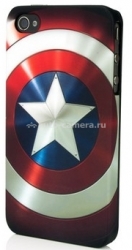 Полиуретановый чехол на заднюю крышку iPhone 4 и 4S Marvel Captain America Shield (IP-1414)