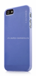 Полиуретановый чехол на заднюю крышку iPhone 5 / 5S Capdase Soft Jacket Lamina Tinted, цвет blue (SJIH5-L203)