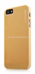 Полиуретановый чехол на заднюю крышку iPhone 5 / 5S Capdase Soft Jacket Lamina Tinted, цвет yellow (SJIH5-L20E)