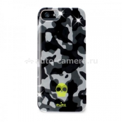Полиуретановый чехол на заднюю крышку iPhone 5 / 5S PURO Army Fluo Cover, цвет черный (IPC5ARMYFLUO1)