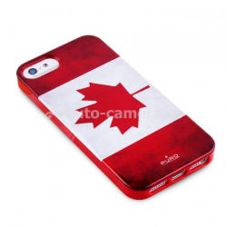 Полиуретановый чехол на заднюю крышку iPhone 5 / 5S PURO Flag Cover, цвет Canada (IPC5CANADA1)