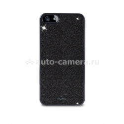 Полиуретановый чехол на заднюю крышку iPhone 5 / 5S PURO Glitter Cover, цвет black