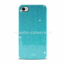 Полиуретановый чехол на заднюю крышку iPhone 5 / 5S PURO Glitter Cover, цвет mint green
