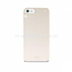 Полиуретановый чехол на заднюю крышку iPhone 5 / 5S PURO Glitter Cover, цвет white