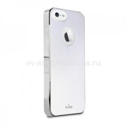 Полиуретановый чехол на заднюю крышку iPhone 5 / 5S PURO Metal Cover, цвет белый (IPC5METALWHI)
