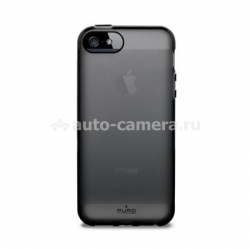 Полиуретановый чехол на заднюю крышку iPhone 5 / 5S PURO Plasma Cover, цвет черный (IPC5PLASMABLK)
