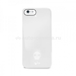 Полиуретановый чехол на заднюю крышку iPhone 5 / 5S PURO Skull Cover, цвет белый (IPC5SKULLWHI)