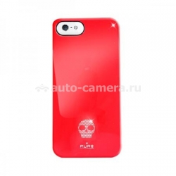 Полиуретановый чехол на заднюю крышку iPhone 5 / 5S PURO Skull Cover, цвет красный (IPC5SKULLRED)