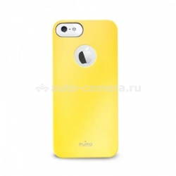 Полиуретановый чехол на заднюю крышку iPhone 5 / 5S PURO Soft Cover, цвет матовый желтый (IPC5SOFTYEL)