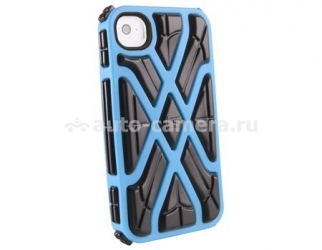 Противоударный чехол для iPhone 4 и 4S G-Form X-Protect Case, цвет black/blue (CP1IP4006E)