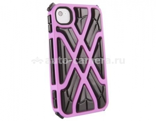 Противоударный чехол для iPhone 4 и 4S G-Form X-Protect Case, цвет black/pink (CP1IP4011E)