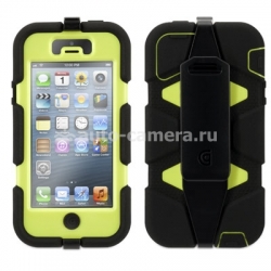 Противоударный чехол для iPhone 5 / 5S Griffin Survivor Case, цвет black/citron (GB35681)