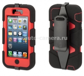 Противоударный чехол для iPhone 5 / 5S Griffin Survivor Case, цвет black/red (GB35682)