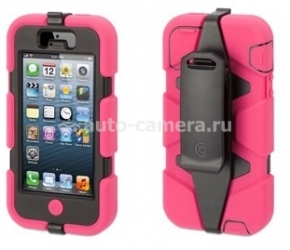 Противоударный чехол для iPhone 5 / 5S Griffin Survivor Case, цвет pink/black (GB35678)