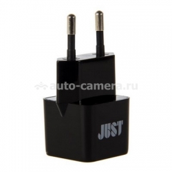 Сетевое зарядное устройство для iPhone, iPod, Samsung и HTC JUST Atom USB Wall Charger (1А/5Вт, 1USB), цвет Black (WCHRGR-TM-BLCK)
