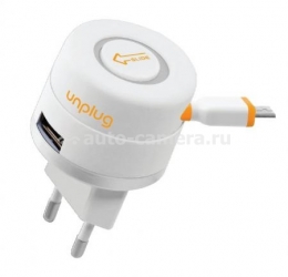 Сетевое зарядное устройство с micro-USB кабелем Unplug Travel Charger Retractable 1А в виде рулетки (TCU1000MIC)