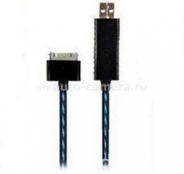 Светящийся кабель для iPhone 5, iPad 4 и iPad mini LED USB Synch Cable, цвет black