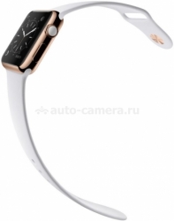 Умные часы для iPhone Apple Watch Edition, корпус 42 мм, 18-каратное золото, цвет белый спортивный ремешок