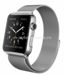 Умные часы для iPhone Apple watch, нержавеющая сталь, корпус 42 мм, цвет миланский сетчатый браслет