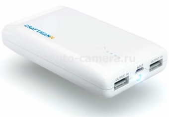 Универсальный внешний аккумулятор для iPhone, iPod, iPad, Samsung и HTC Craftmann 7500 mAh, цвет white (UNI 750)