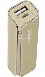 Универсальный внешний аккумулятор для iPhone, iPod, Samsung и HTC Promate aidBar-2 2500 mAh, цвет gold