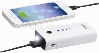 Универсальный внешний аккумулятор для iPhone, iPod, Samsung и HTC Promate aidBar-5 5200 mAh, цвет White