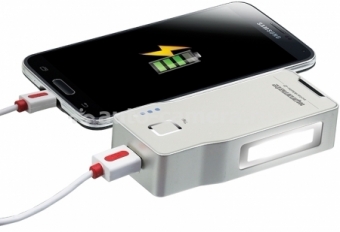 Универсальный внешний аккумулятор для iPhone, Samsung и HTC Promate solarMate-2 6000 mAh, цвет silver