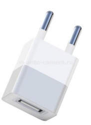 Универсальное USB сетевое зарядное устройство для iPhone, iPad, Samsung и HTC Luardi Hi-Tech Wall Charger 2А, цвет серый с белым (luad09SLV)
