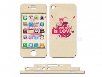 Виниловая наклейка на iPhone 4 "Любовь - это всё, что тебе нужно"