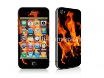 Виниловая наклейка на iPhone 4 "Пламя"