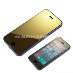 Защитное стекло для экрана iPhone 5 / 5S / 5C REMAX Tempered Glass Gold Mirror, цвет Gold (PH5-TGg)